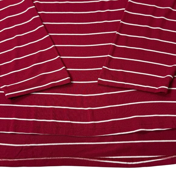 Old Navy Luxe Crew Neck Tunic Top NEW Burgundy Stripe XXL - Picture 4 of 9
